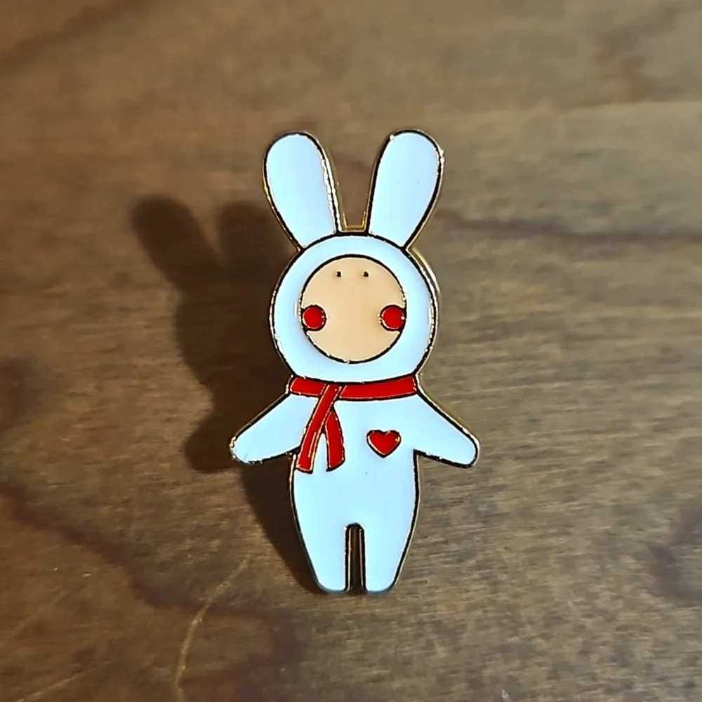 Hand Crafted Valentine's Bunny Pin Enamel Easter Lapel Pin LGBTQA+ Expression